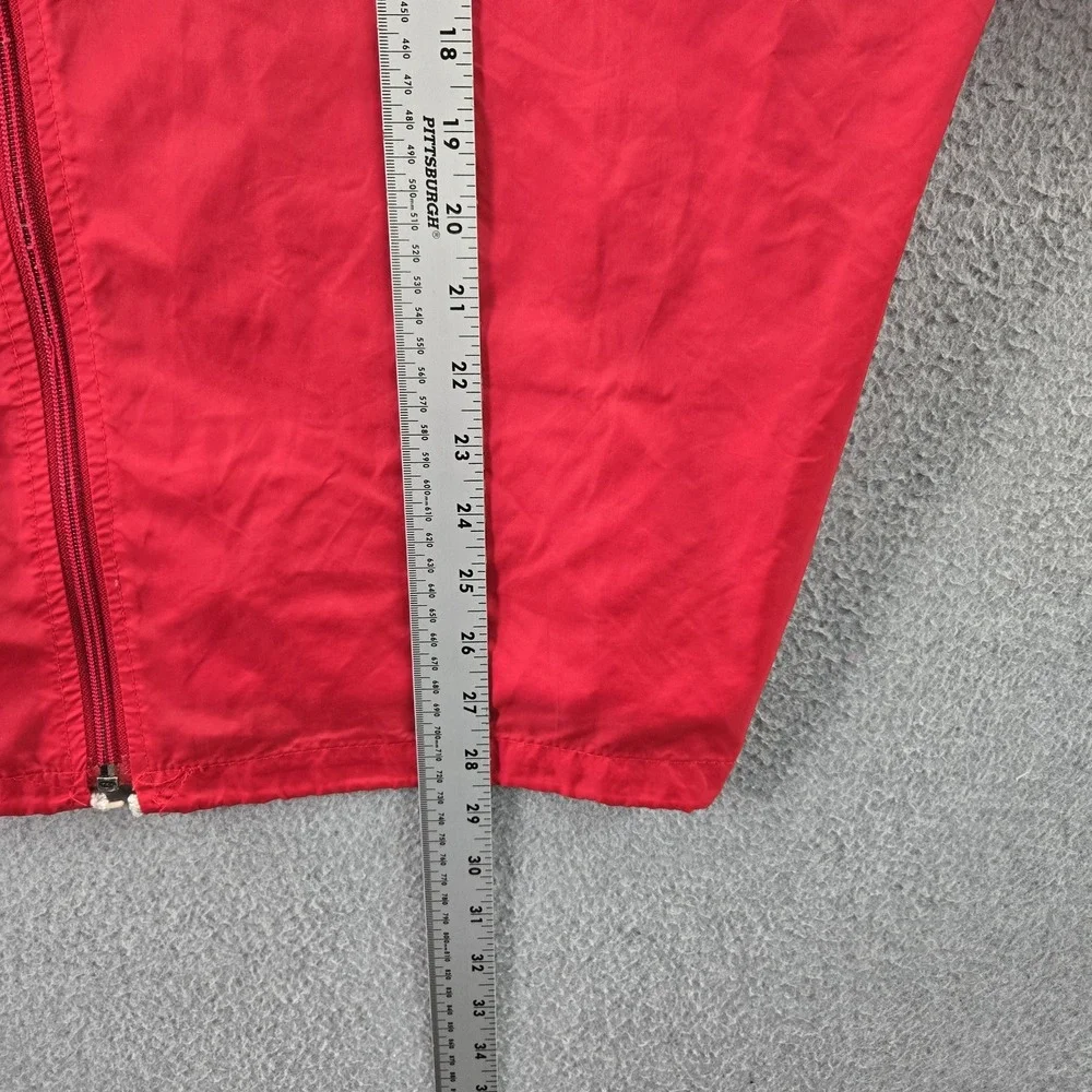 VINTAGE Adidas Men Jacket XL Red Nylon 80s Trefoil Activewear Zipper READ